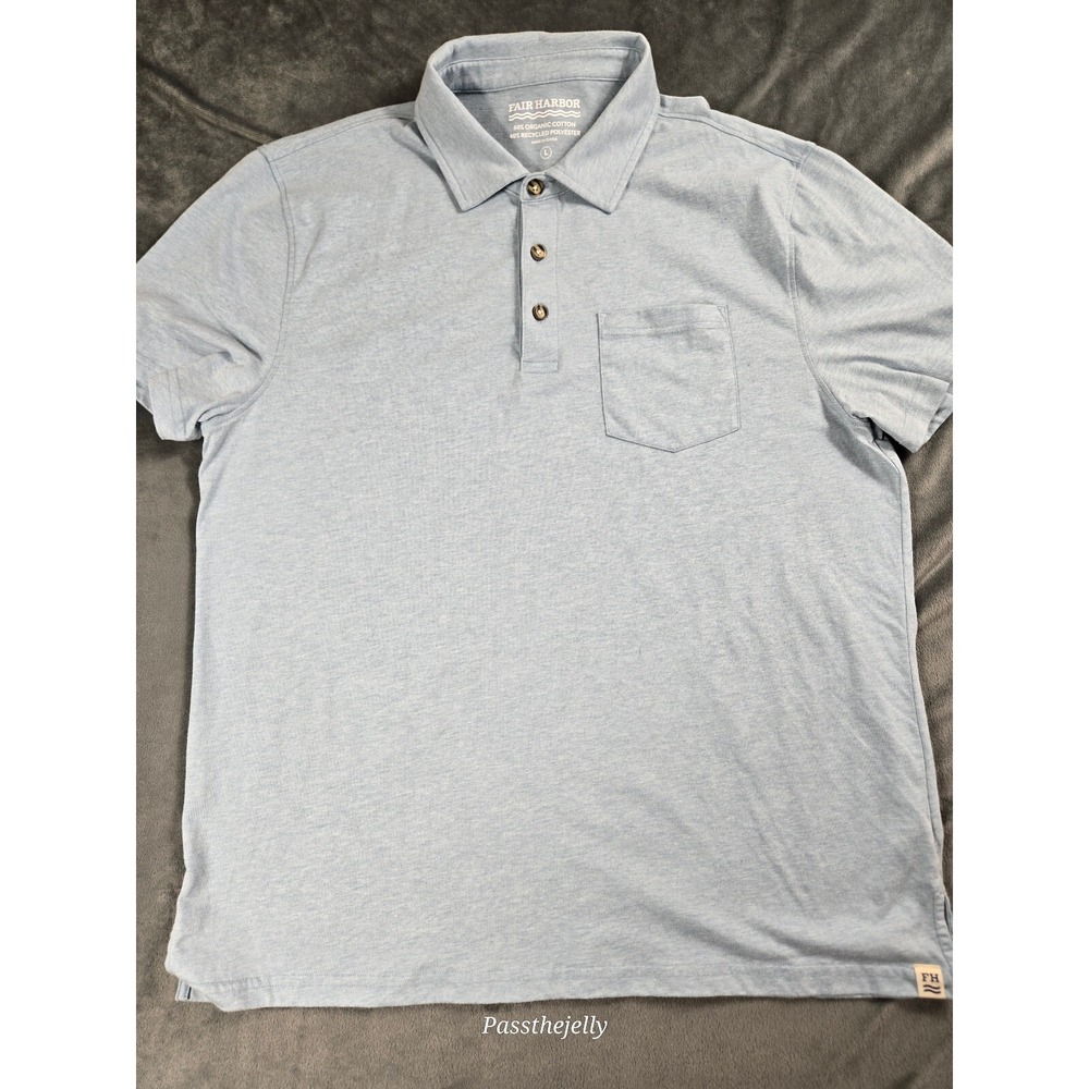 Fair Harbor Shirt Large Small Polo Outdoors Golf‎ Lightweight Tech Hike Blue